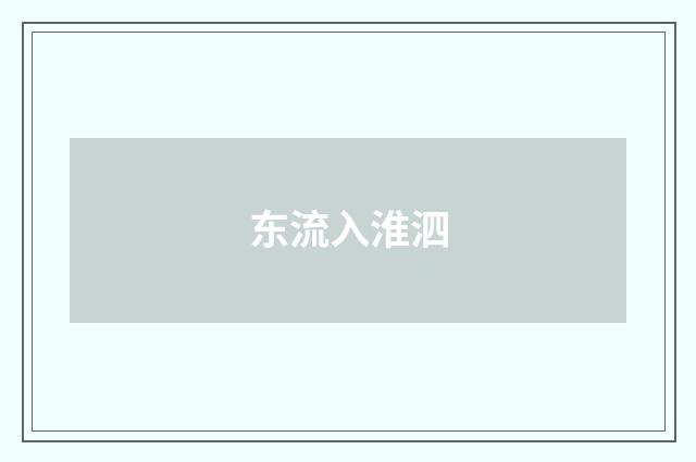 东流入淮泗