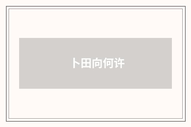 卜田向何许