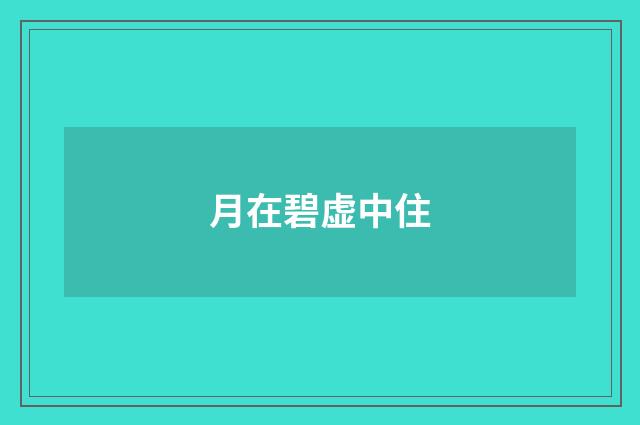 月在碧虚中住