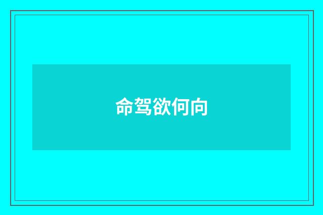 命驾欲何向