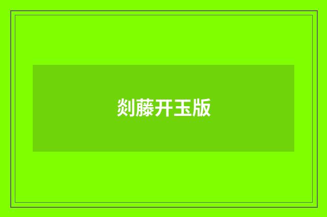 剡藤开玉版