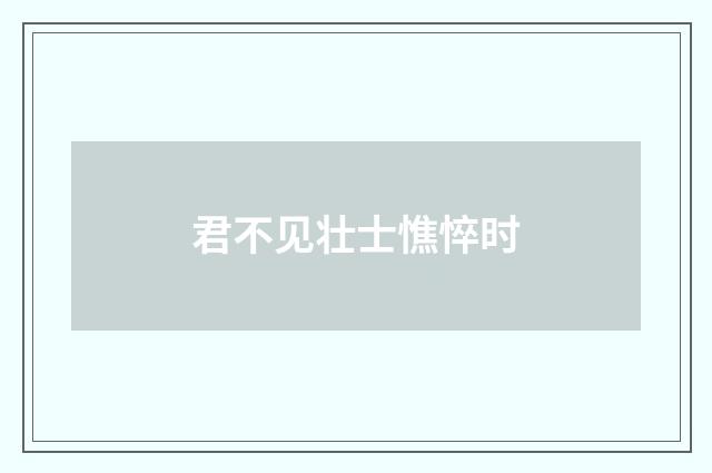 君不见壮士憔悴时
