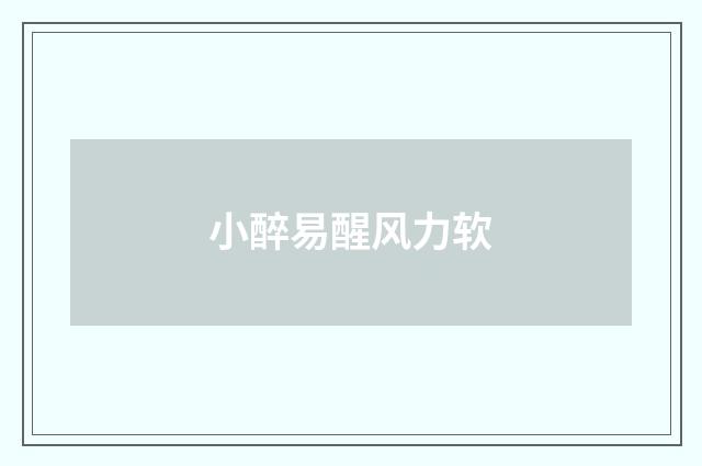 小醉易醒风力软