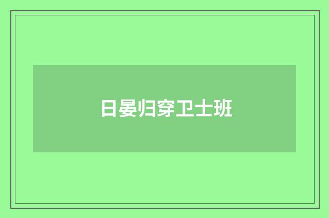 日晏归穿卫士班