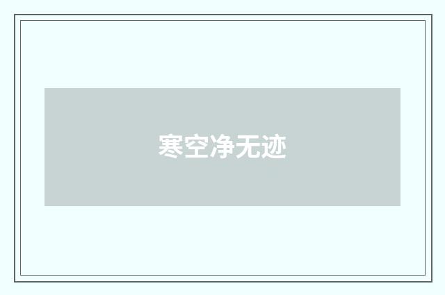 寒空净无迹