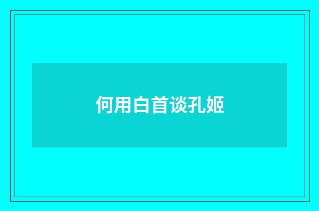 何用白首谈孔姬