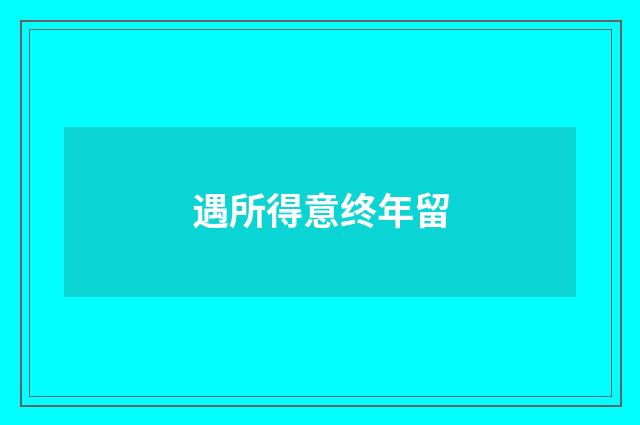 遇所得意终年留