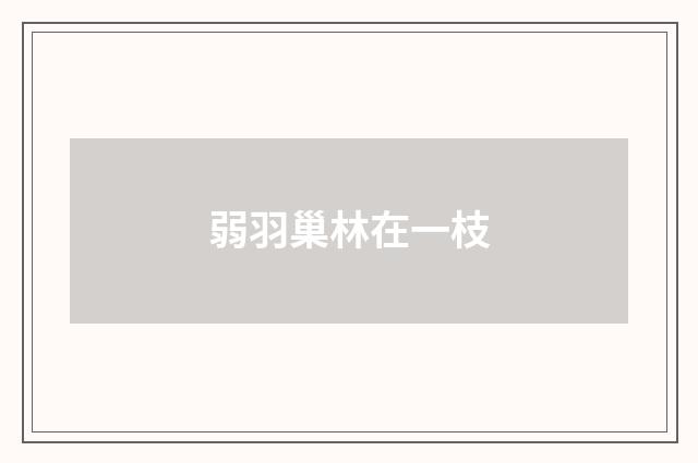 弱羽巢林在一枝