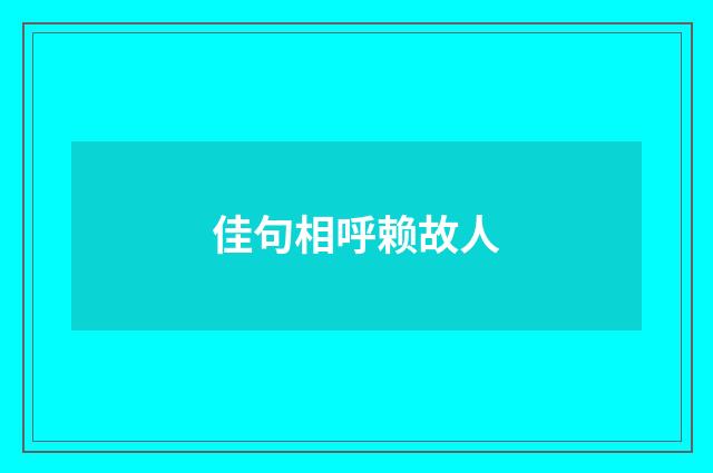佳句相呼赖故人