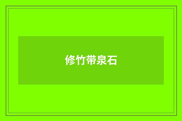 修竹带泉石