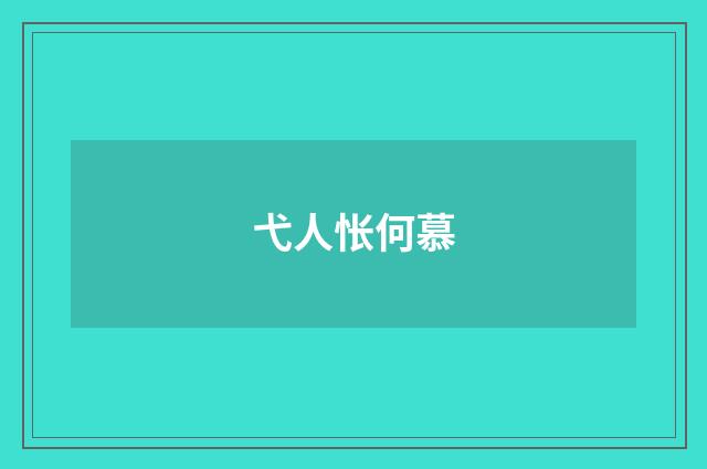 弋人怅何慕