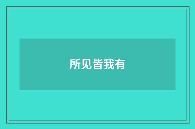 所见皆我有