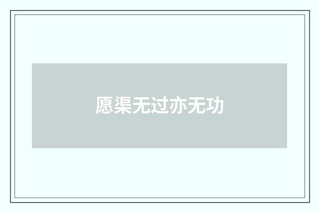 愿渠无过亦无功