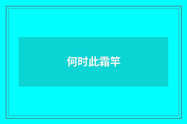 何时此霜竿