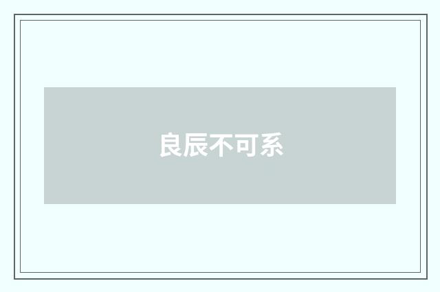 良辰不可系