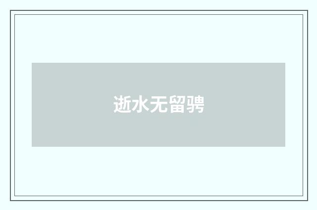 逝水无留骋