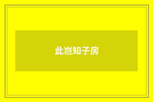 此岂知子房