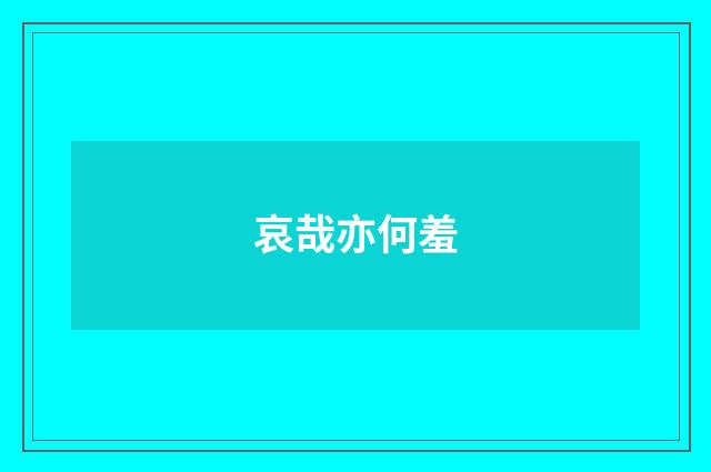 哀哉亦何羞