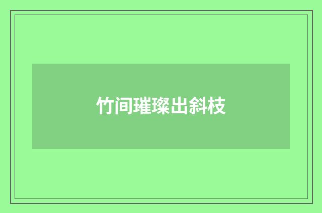 竹间璀璨出斜枝