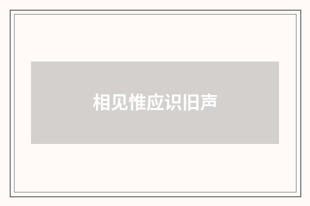 相见惟应识旧声