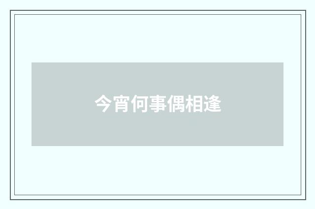 今宵何事偶相逢