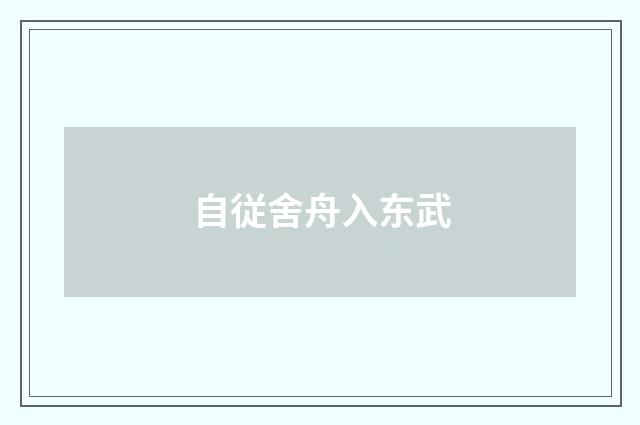 自従舍舟入东武
