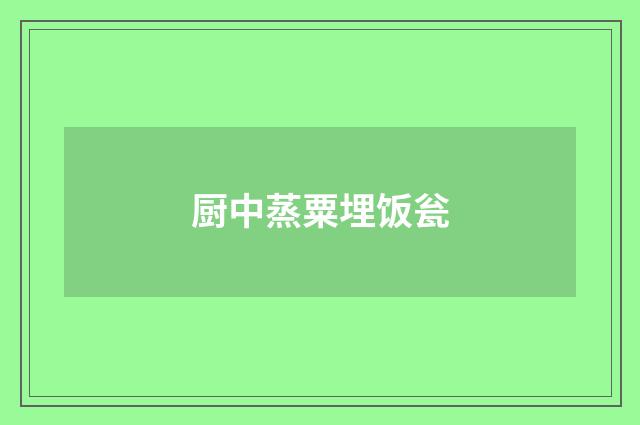 厨中蒸粟埋饭瓮