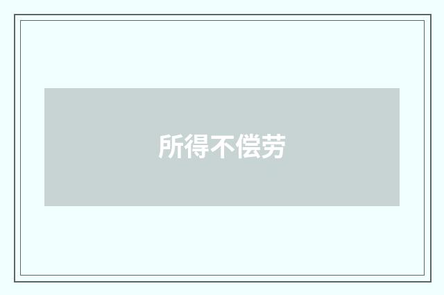 所得不偿劳