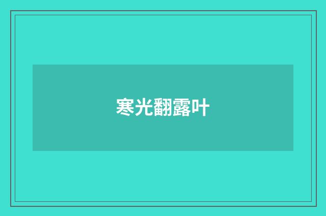 寒光翻露叶