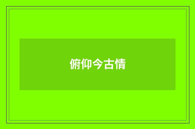 俯仰今古情