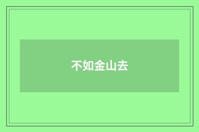 不如金山去