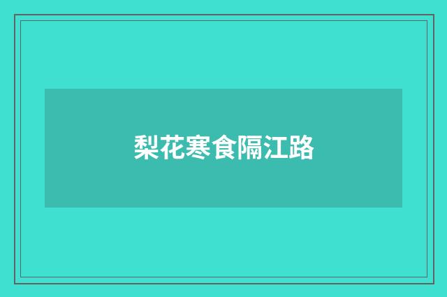 梨花寒食隔江路