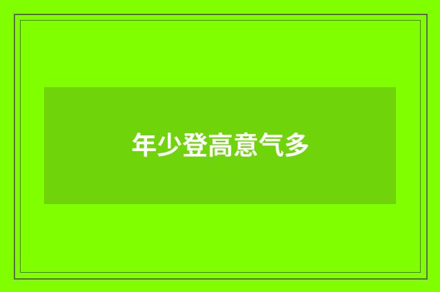 年少登高意气多