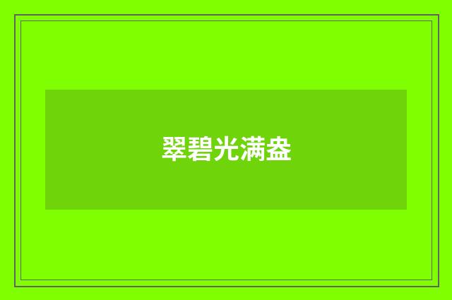 翠碧光满盎