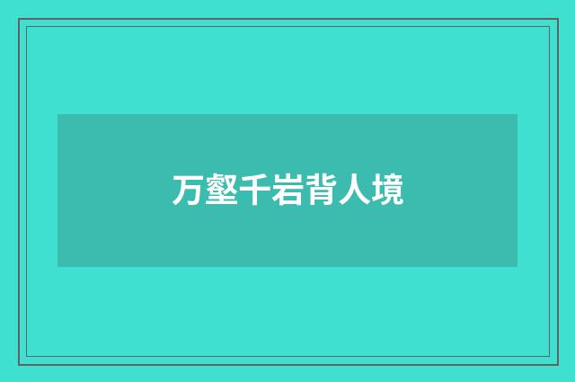 万壑千岩背人境
