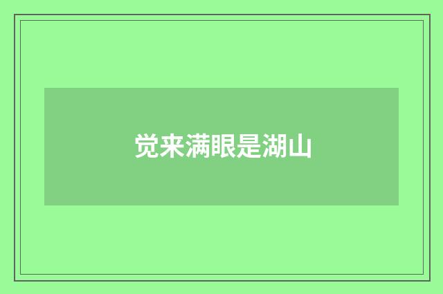 觉来满眼是湖山