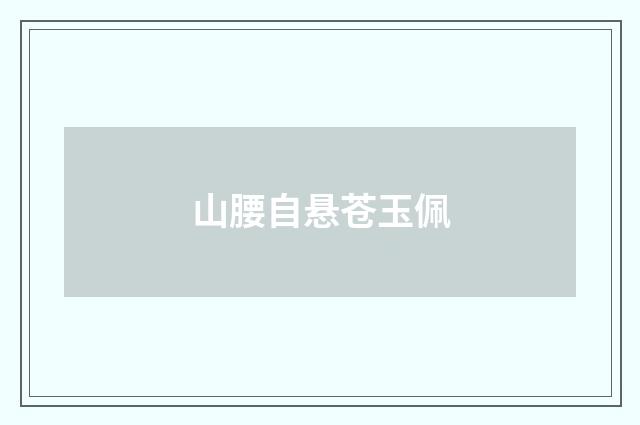 山腰自悬苍玉佩