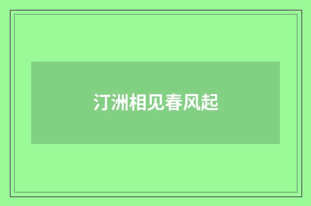 汀洲相见春风起