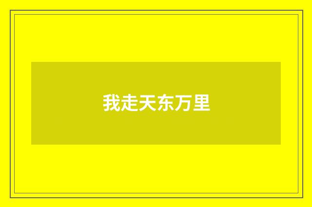 我走天东万里