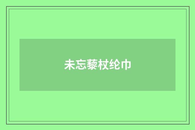 未忘藜杖纶巾