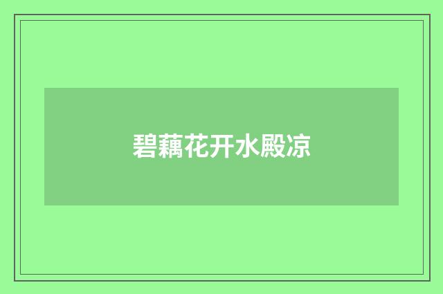 碧藕花开水殿凉