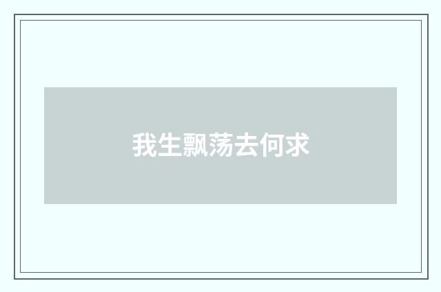 我生飘荡去何求
