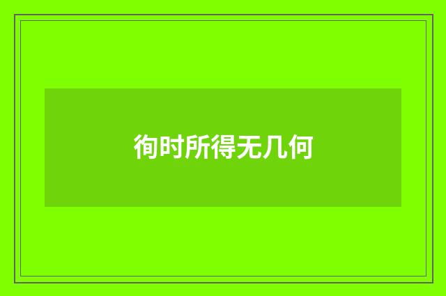 徇时所得无几何