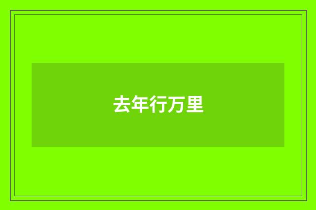 去年行万里