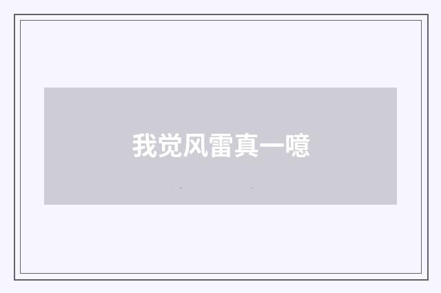 我觉风雷真一噫