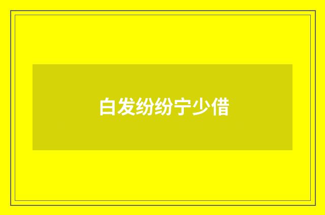 白发纷纷宁少借