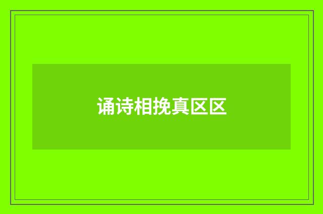 诵诗相挽真区区