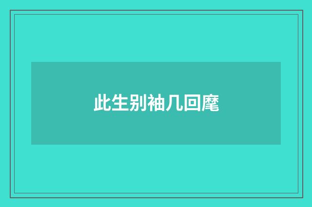 此生别袖几回麾
