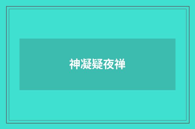 神凝疑夜禅