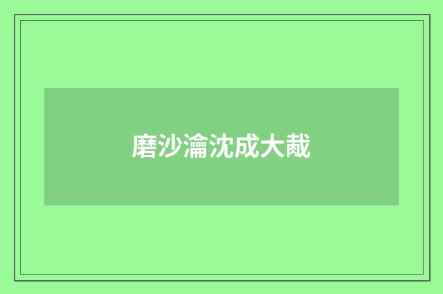 磨沙瀹沈成大胾